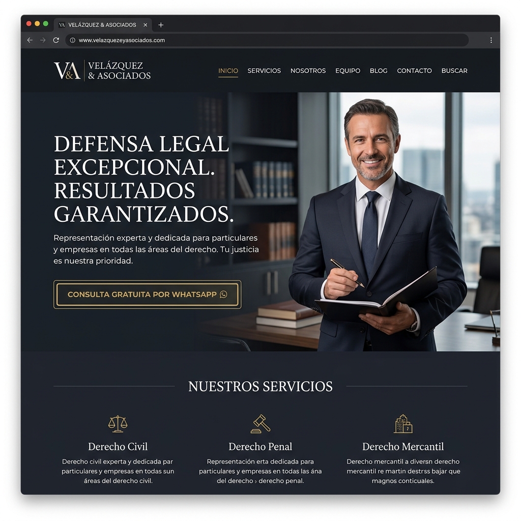 Ejemplo de diseño Web Express para Estudio Jurídico & Legal